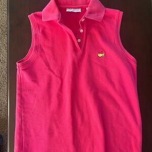 Masters Golf women’s small sleeveless polo, pink, cotton